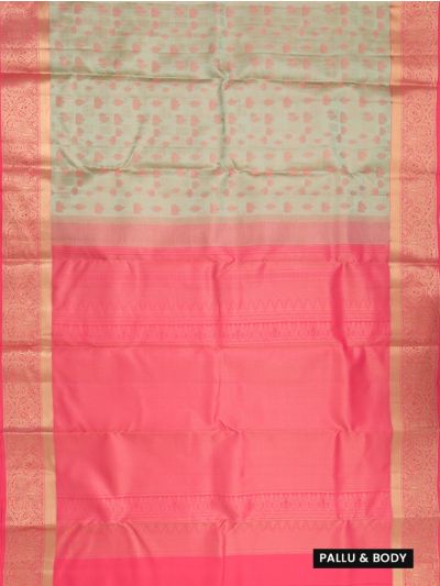 Gracecharm Uppada Silk Leaf Butta Check Paisley Border Saree