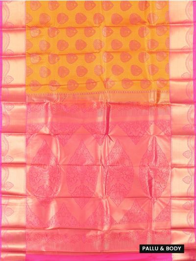 Gracecharm Gift Art Silk Floral Butta Teardrop Medallion Pallu Saree