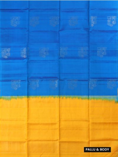 Gracecharm Pure Soft Silk Butta with Geometric Pallu Saree