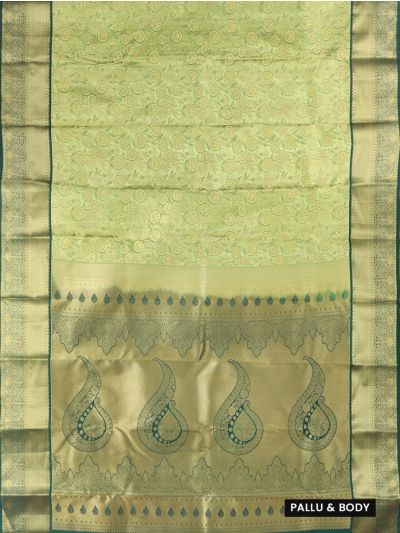 Gracecharm Gift Art Silk Floral Vine Jacquard with Paisley Pallu Saree