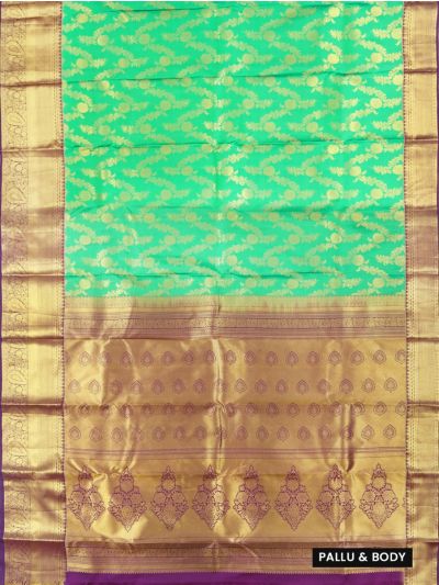 Gracecharm Silk Floral Vine Jacquard with Floral Medallion Pallu Saree
