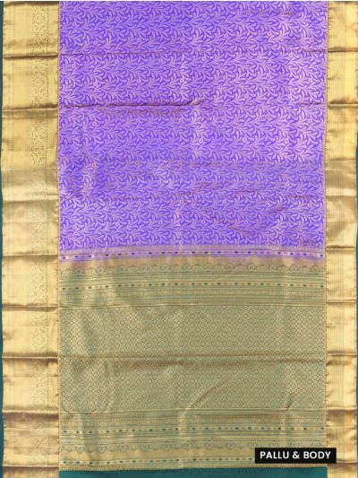 Gracecharm Silk Leafy Vine Jacquard with Diamond Zari Pallu Saree
