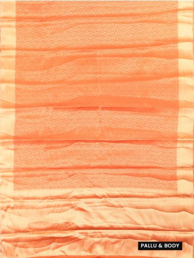 Gracecharm Fancy Chiffon Floral Vine Jaal with Geometric Pallu Saree