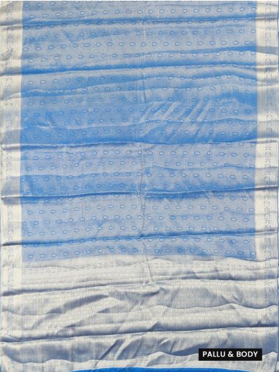 Gracecharm Fancy Chiffon Leaf Butta with Geometric Pallu Saree