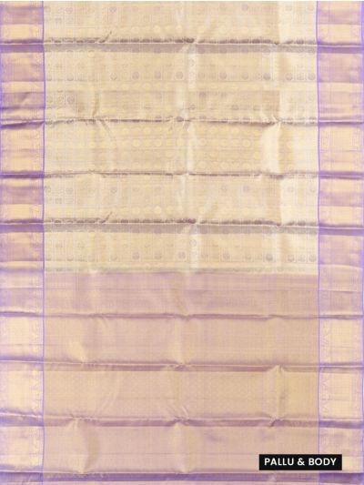 Vivaha Kanchipuram Tissue Silk Floral Medallion Butta with Geometric Zari Pallu Saree