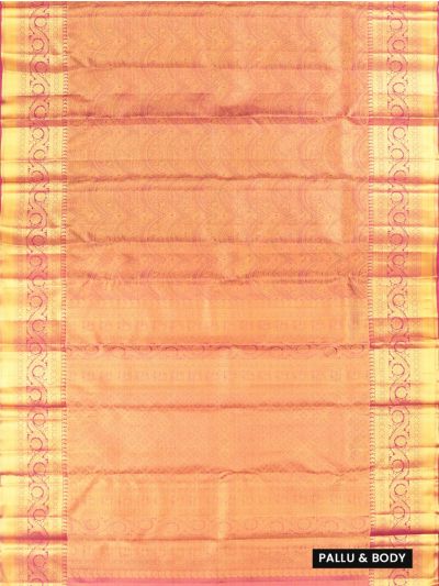 Vivaha Kanchipuram Pure Silk Animal Floral Scallop with Lattice Pallu Saree