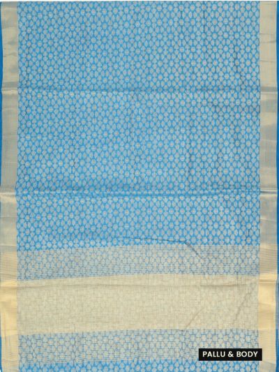 Gracecharm Semi Jute Geometric Oval Mesh with Stripe Pallu Saree
