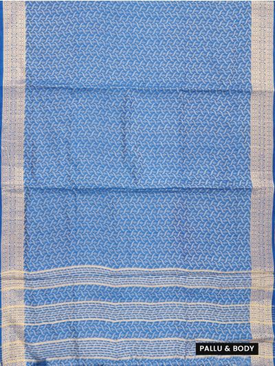 Gracecharm Semi Jute Interlaced Ribbon Lattice with Stripe Pallu Saree