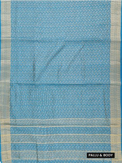 Gracecharm Semi Jute Interlaced Ribbon Lattice with Linear Stripe Pallu Saree