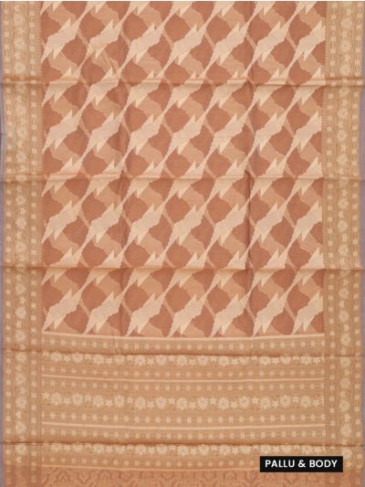 BlossomEase Elegant Super Netted Abstract Leaf Floral Border Saree