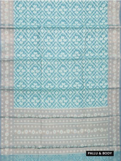 Gracecharm Fancy Super Net Paisley Diamond Lattice Jaal with Floral Stripe Pallu Saree