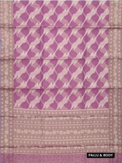 Gracecharm Fancy Super Net Interlocking Ribbon Lattice with Floral Stripe Pallu Saree