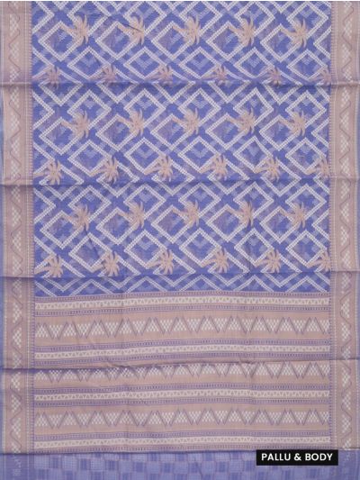 Gracecharm Super Net Palm Tree Diamond Lattice with Geometric Stripe Pallu Saree