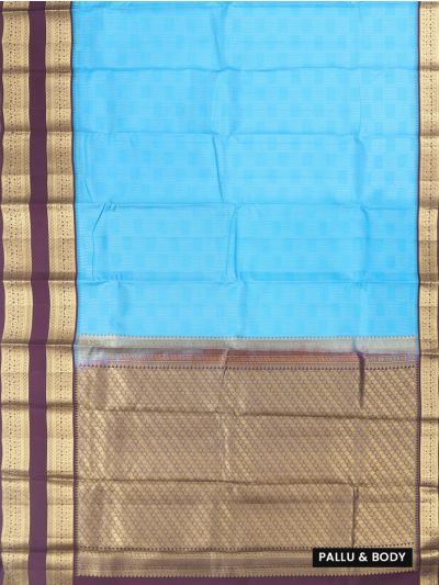 Gracecharm Silk Geometric Check with Diamond Lattice Pallu Saree