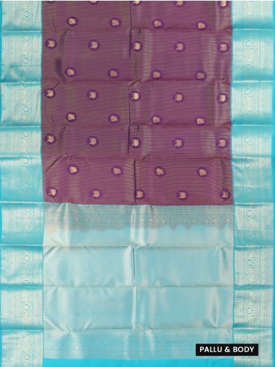 Gracecharm Silk Yali Butta with Contrast Zari Border Saree  