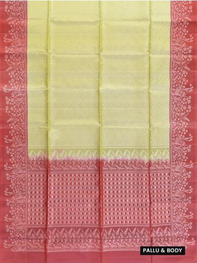 Gracecharm Pure Soft Silk Diamond Lattice with Chevron Pallu Saree