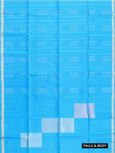 Gracecharm Pure Soft Silk Triple Line Butta with Square Block Pallu Saree
