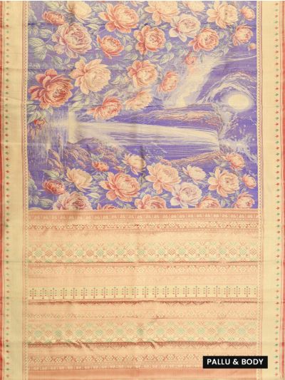 Vivaha Kanchipuram Tissue Silk Floral Waterfall Scenic Jaal Saree