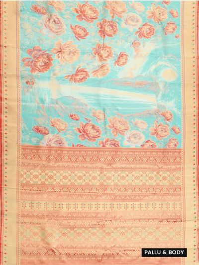 Vivaha Kanchipuram Tissue Silk Floral Waterfall Scenic Jaal Saree