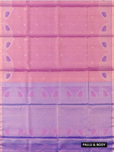 Kanmanie Soft Silk Butta and Lotus Medallion 5 Inch Turning Border Saree