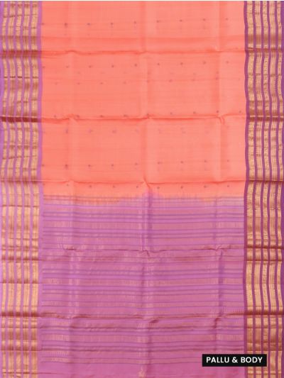 Kanmanie Soft Silk Butta with Geometric Stripe Traditional Border Saree