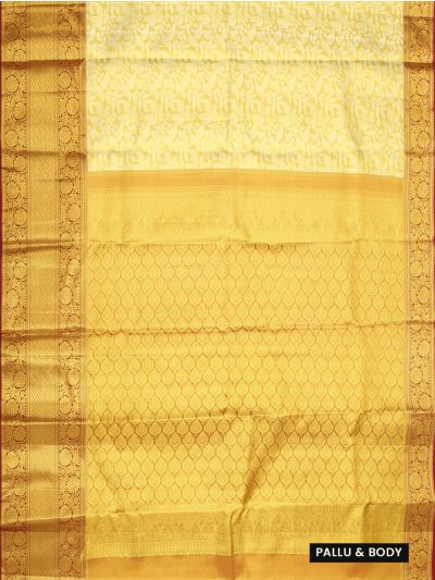 Vivaha Kanchipuram Pure Silk Floral Jaal with Zari Border Saree