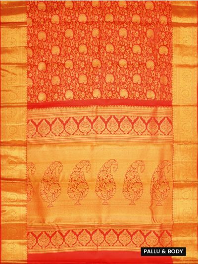 Vivaha Kanchipuram Pure Silk Paisley Floral Jaal with Floral Paisley Medallion Pallu Saree