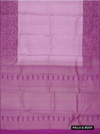 Vivaha Kanchipuram Pure Silk Micro Geometric Butta with Floral Vine Border Saree