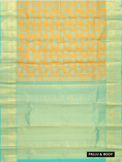 Vivaha Kanchipuram Pure Silk Floral Medallion Jaal with Diamond Lattice Pallu Saree