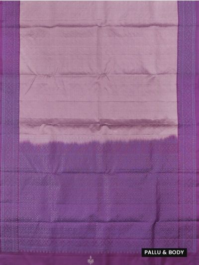 Kanmanie Soft Silk Floral Jaal with Geometric Brocade 3 Inch Border Saree