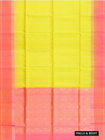 Gracecharm Pure Soft Silk Dotted Stripe with Floral Jaal Pallu Saree