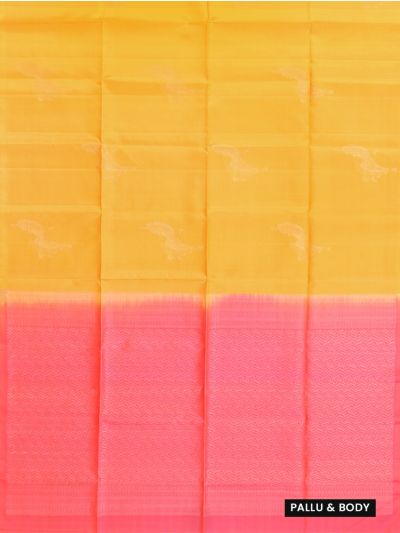 Gracecharm Pure Soft Silk Feather Butta with Leaf Jaal Pallu Saree