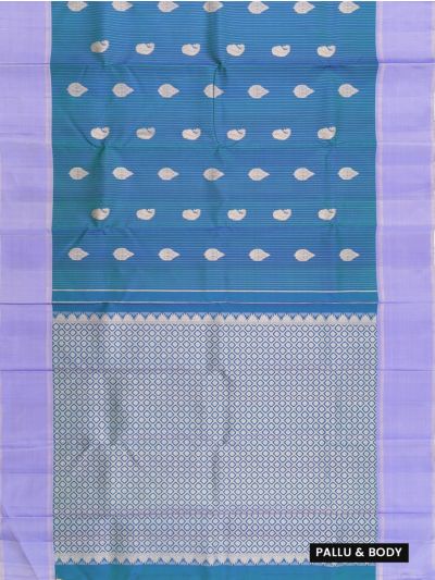 Vivaha Pure Silk Paisley Floral Butta with Diamond Lattice Pallu Saree