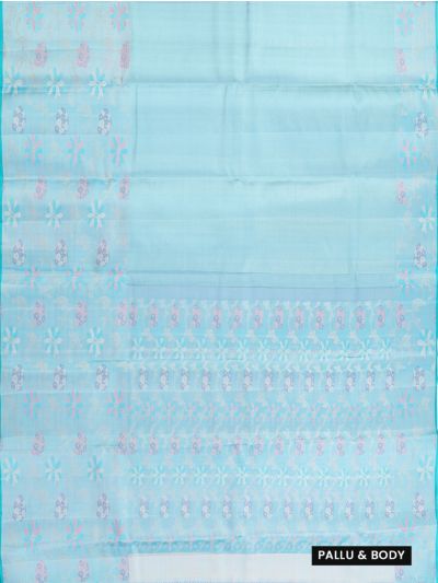 Vivaha Pure Silk Geometric Square Spiral with Floral Jaal Pallu Saree
