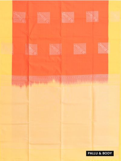 Gracecharm Art Soft Silk Floral Square Butta with Geometric Pallu Saree