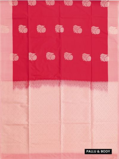 Gracecharm Art Soft Silk Floral Butta with Diagonal Brocade Pallu Saree