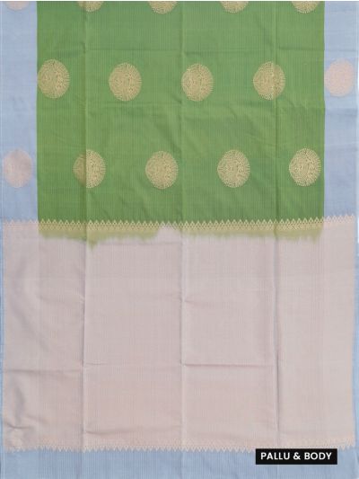 Gracecharm Art Soft Silk Round Medallion Butta with Diagonal Brocade Pallu Saree