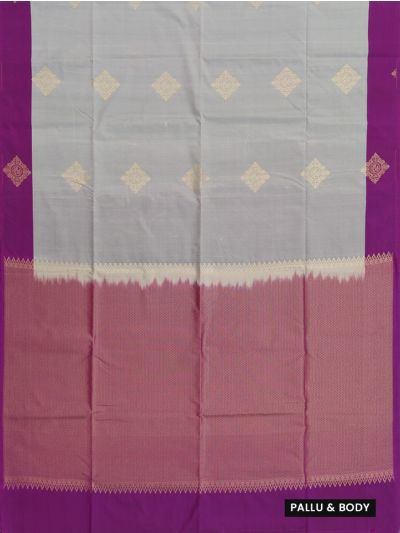 Gracecharm Art Soft Silk Ornamental Diamond Butta with Chevron Pallu Saree