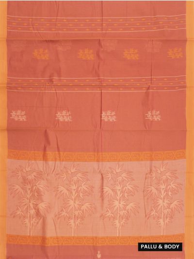 Kanmanie Cotton Bamboo Leaf Butta with 2 Inch Asthiri Border Saree