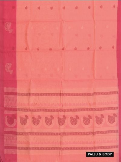 Kanmanie Silk Cotton Floral Butta with 3 inch Asthiri Border Saree