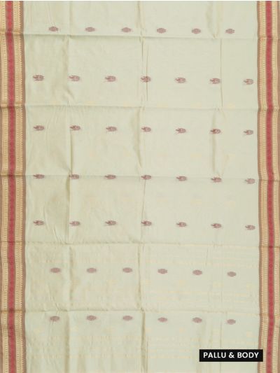 Kanmanie Silk Cotton Floral Butta with 5 Inch Traditional Border Saree