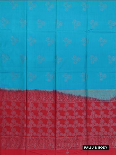 Kanmanie Softy Silk Triple Circle Butta with Geometric Pallu Saree