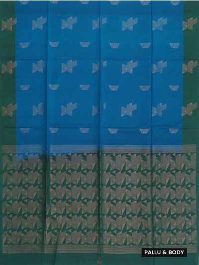 Kanmanie Softy Silk Geometric Butta with Geometric Pallu Saree
