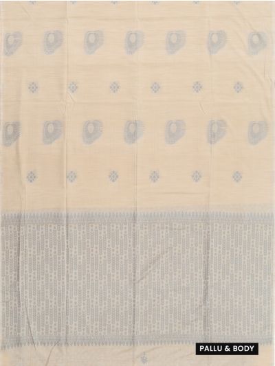 Kanmanie Softy Silk Butta with Stripe Leaf Pattern Pallu Saree