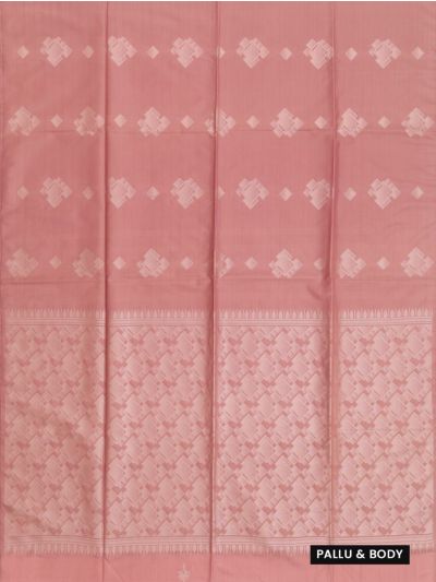 Kanmanie Softy Silk Geometric Square Butta with Interlocking Brocade Pallu Saree