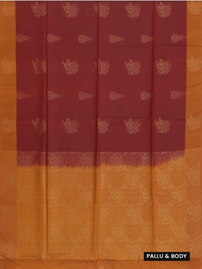 Kanmanie Softy Silk Geometric Butta with Contrast Pallu Saree