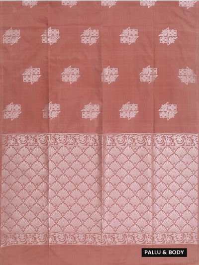 Gracecharm Art Soft Silk Earthy Brown Floral Butta with Diagonal Geometric Pallu wow Saree