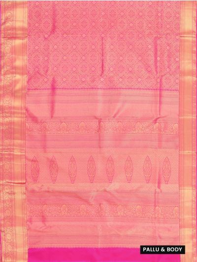 Gracecharm Silk jacquard Round Floral Medallion Butta with Diamond Brocade Pallu Saree