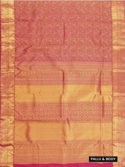 Gracecharm Silk jacquard Round Floral Medallion Butta with Mayilkan Brocade Border Pallu Saree