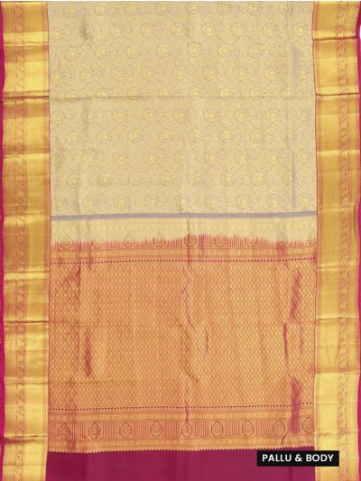 Gracecharm Tissue Silk floral jacquard jaal pattern with floral and ornamental motifs Pallu Saree